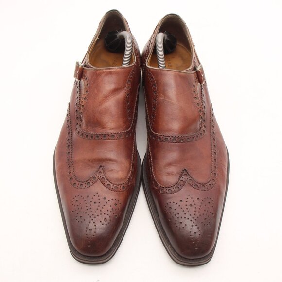 Magnanni Wingtip Monk Strap Men's Size 12 M Brown Leather  Dress Shoes 17157 - Picture 2 of 10